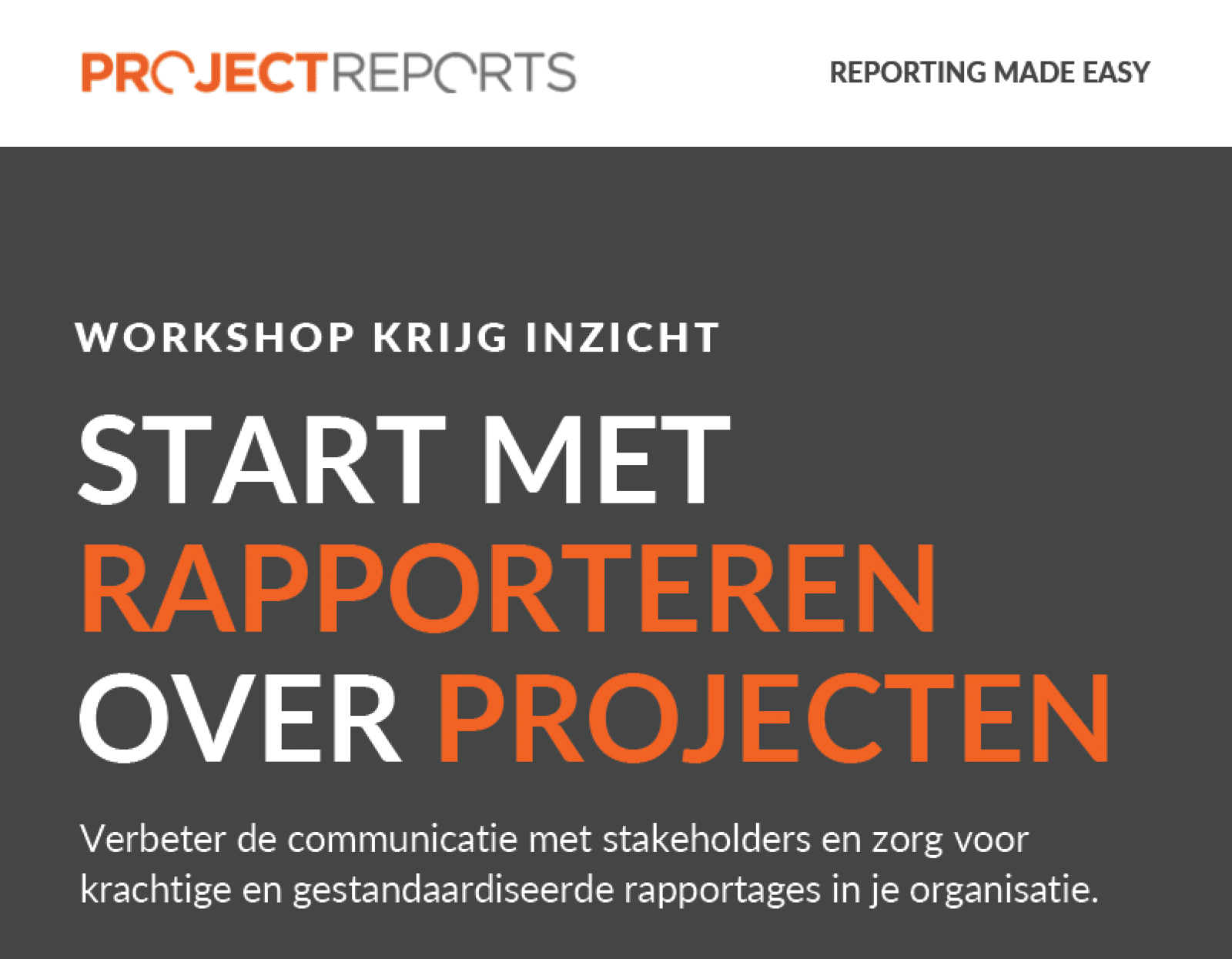 Rapporteren over projecten in 1 dag